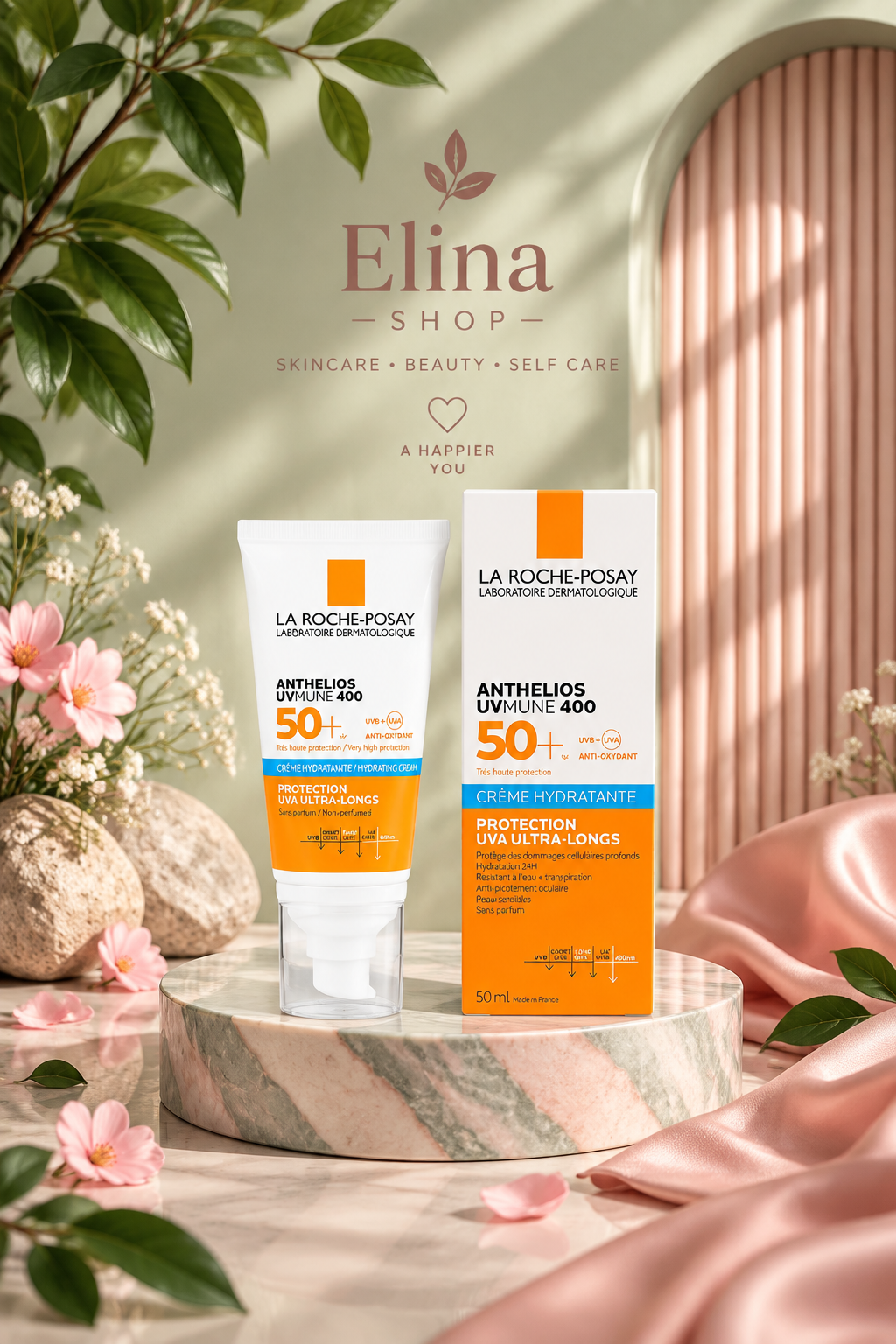 ضد آفتاب لاروش پوزای Anthelios UVMune 400 SPF50+ کرم آبرسان