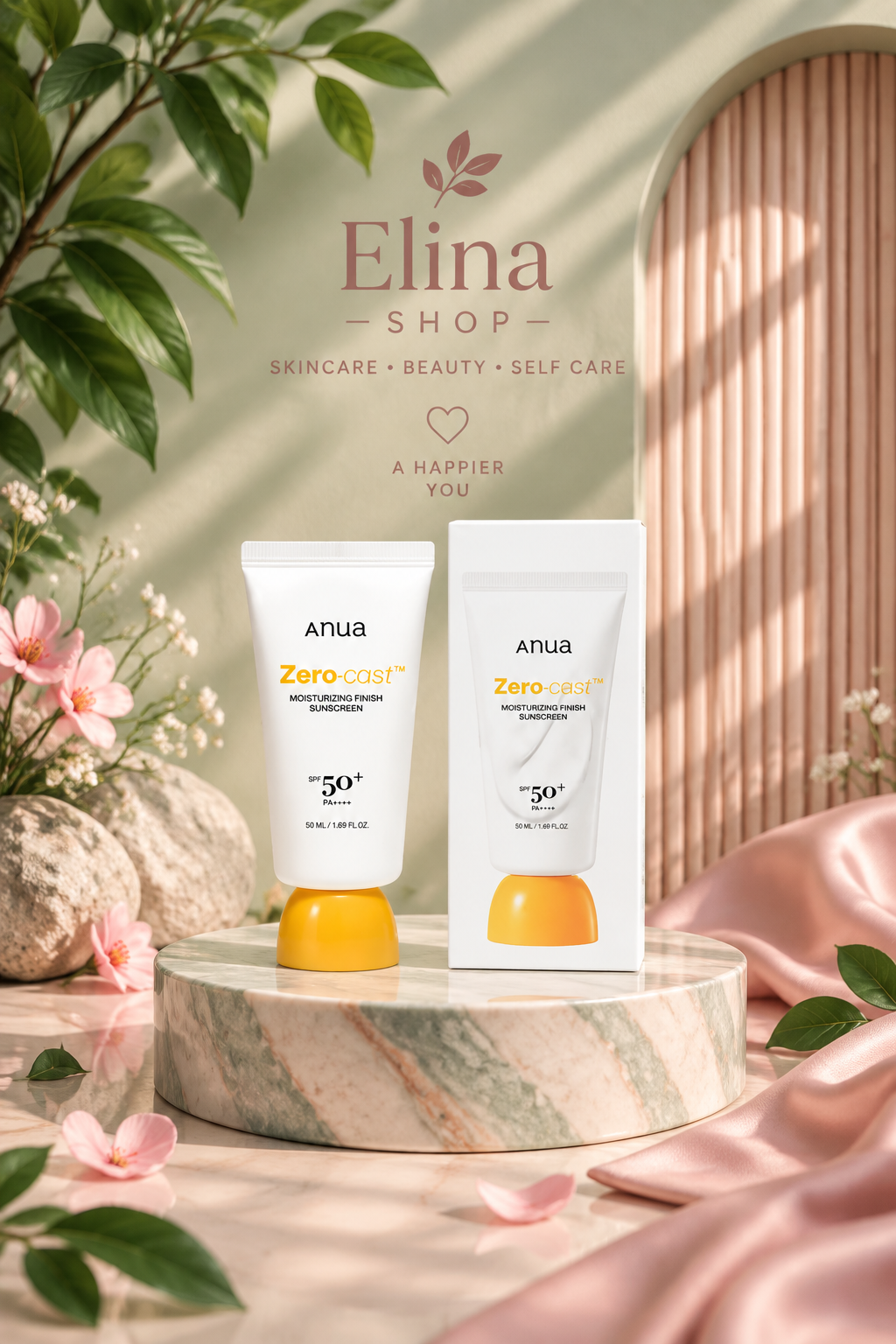 ضد آفتاب آنوا Zero-Cast Moisturizing Finish Sunscreen SPF50+ حجم 50 میل